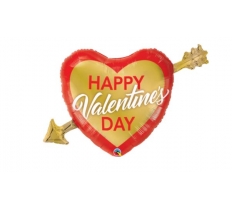 QUALATEX 39" SHAPE FOIL VALENTINE'S GOLDEN ARROW BALLOON