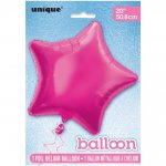 SOLID STAR FOIL BALLOON 20" HOT PINK