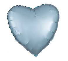 Amscan Silk Lustre Pastel Blue Heart Standard Foil Balloons