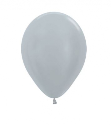 Satin Solid Silver 5" Latex Balloons 13cm - 100 Pack