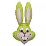 35" Lime Green Bunny Rabbit Head Foil Balloon Packaged