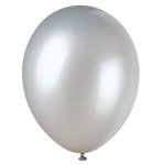 12" PREMIUM PEARLIZED BALLOONS 8 PACK SHIMMER SILVER