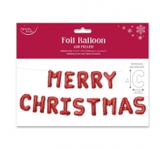 XMAS FOIL LETTER BALLOON RED