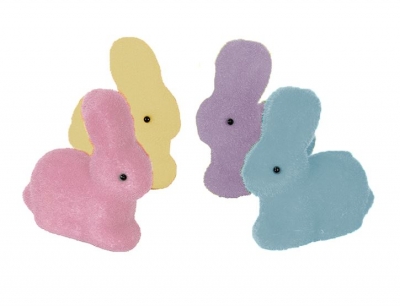 Mini Flocked Bunny Decorations 4pk