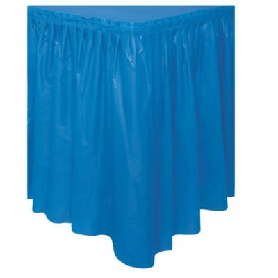 ROYAL BLUE SOLID PLASTIC TABLE SKIRT 29"X14FT