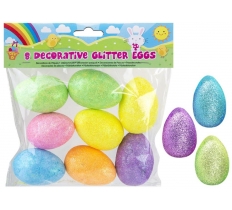 PACK OF 8 LARGE GLITTER EGGS