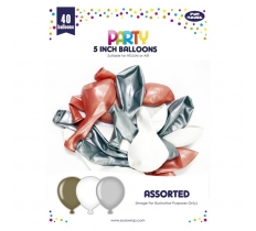 Silver/ Gold Balloons 5" 40 Pack