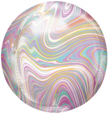 Pastel Marblez Orbz Xltm 15" Foil Balloons