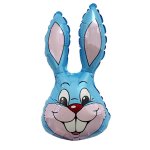 14" Pastel Blue Bunny Rabbit Head Foil Balloon