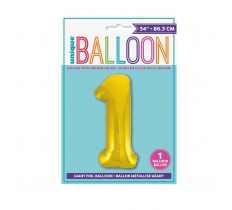 34" CLASSIC GOLD NUMBER 1 FOIL BALLOON (1)