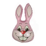 14" Pastel Pink Bunny Rabbit Head Foil Balloon