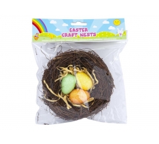 14CM SPRING TIME BIRDS NEST WITH 3 EGGS