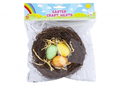 14CM SPRING TIME BIRDS NEST WITH 3 EGGS