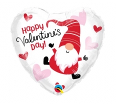 QUALATEX 18" HEART VALENTINE'S DAY GNOME BALLOON