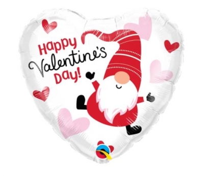 QUALATEX 18" HEART VALENTINE'S DAY GNOME BALLOON