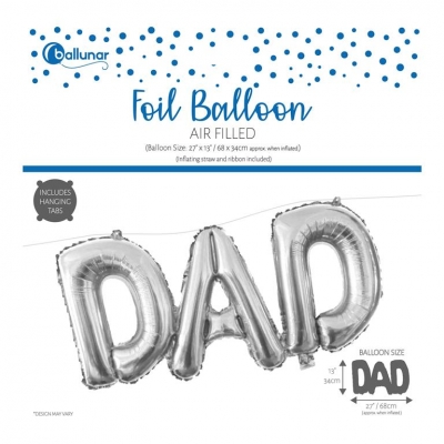 Father Day Dad Foil Balloon In Silver
