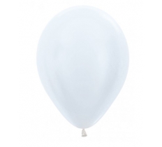 Sempertex 12" Pearl White Latex Balloons 12 Pack