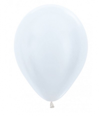 Sempertex 12" Pearl White Latex Balloons 12 Pack