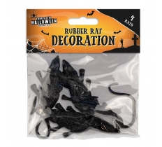 RUBBER RAT DECORATIONS 4PK