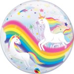 QUALATEX 22" UNICORN RAINBOW BUBBLE BALLOON