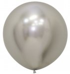 Sempertex 24" Latex Balloons Reflex Silver 3 Pack