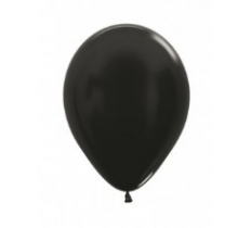 Sempertex 5" Metallic Black Latex Balloons 50 Pack