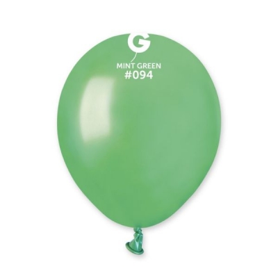 GEMAR 5" PK50 LATEX BALLOONS METALLIC MINT GREEN #094