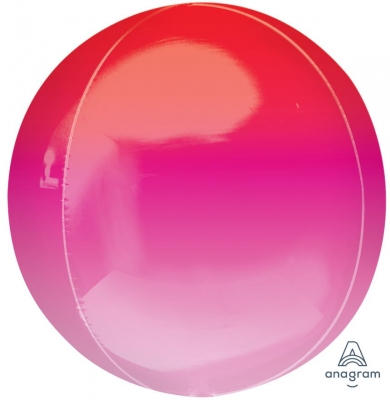 OMBRE RED & PINK ORBZ PACKAGED FOIL BALLOONS G20