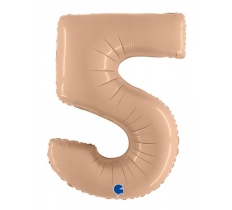 Nude 40" Number 5 Satin Foil Balloon ( 1 )