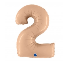 Nude 40" Number 2 Satin Foil Balloon
