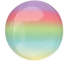 Ombre Rainbow Orbz Packaged 15" Foil Balloons