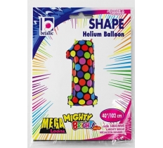 NUMBER 1 MIGHTY BRIGHT 40" BALLOONS