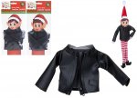 FAUX BLACK LEATHER JACKET WITH ZIP FOR ELF