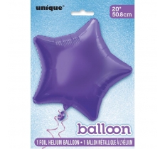 SOLID STAR FOIL BALLOON 20" DEEP PURPLE