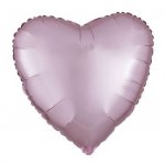 Amscan Silk Lustre Pastel Pink Heart Standard Foil Balloons