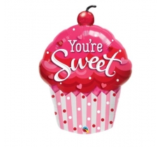 QUALATEX 35" SHAPE FOIL YOU'RE SWEET CUPCAKE BALLOON