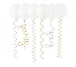 SILVER & GOLD PIPE CLEANER BALLOON TAILS 6PACK
