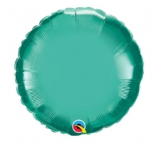 QUALATEX 18" ROUND CHROME GREEN PLAIN FOIL