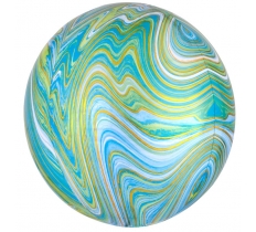 Blue Green Marblez Orbz Xl Packaged Foil Balloons G20