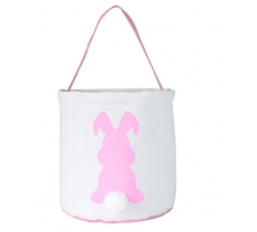 EASTER COTTON BUCKET WITH PINK BUNNY