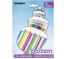 POLKA DOTS BIRTHDAY CAKE GIANT FOIL BALLOON 40"