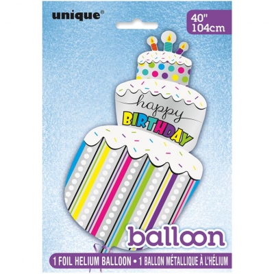 POLKA DOTS BIRTHDAY CAKE GIANT FOIL BALLOON 40"