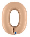 Nude 40" Number 0 Satin Foil Balloon ( 1 )