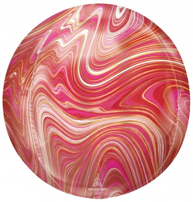 Red & Pink Marblez Orbz Xltm 15" Foil Balloons