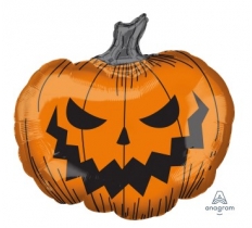 Hallows' Eve Pumpkin SuperShape Foil Balloons 29"/73cm x 27m