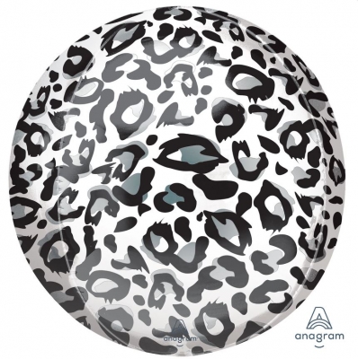 Animalz Snow Leopard Print Orbz Pack aged Foil Balloons G20