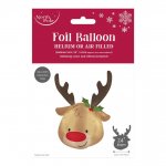 REINDEER HEAD FOIL BALLOON 79CM X 60CM