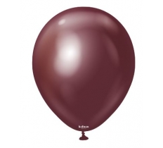 KALISAN 12" MIRROR BURGUNDY LATEX BALLOON - 50CT