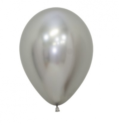 Sempertex 5" Reflex Silver Latex Balloons 50 Pack