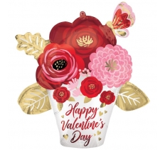 Super Shape Happy Valentines Day Paint Flowers Balloon